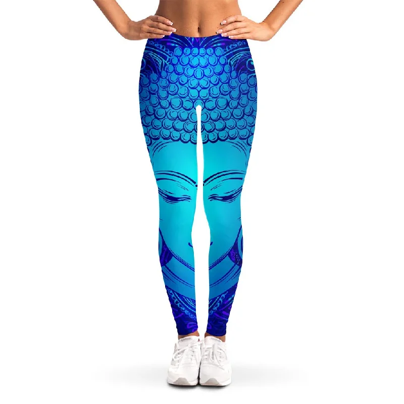 Blue Buddha Print Women's Leggings