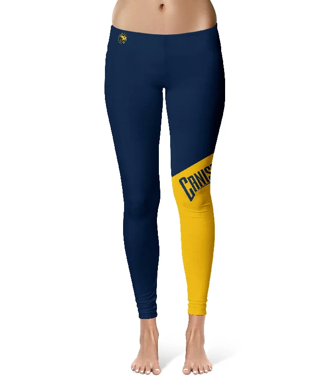 Canisius College Griffs Game Day Leg Color Block Blue Gold Yoga Leggings for Women by Vive La Fete