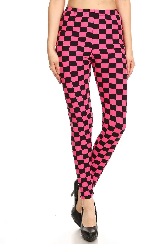 Checkered Printed High Waisted Leggings - Ships from The US Fashionable Solid Color Tights Checkered Printed High Waisted Leggings - Ships from The US Fashionable Solid Color Tights