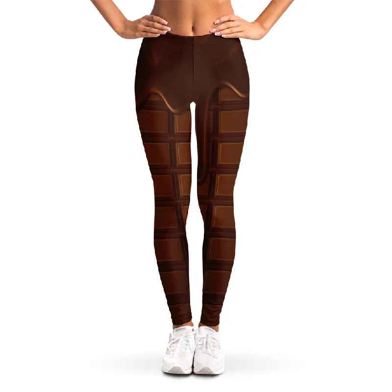 Chocolate Print Women's Leggings Trendy High-Compression Leggings