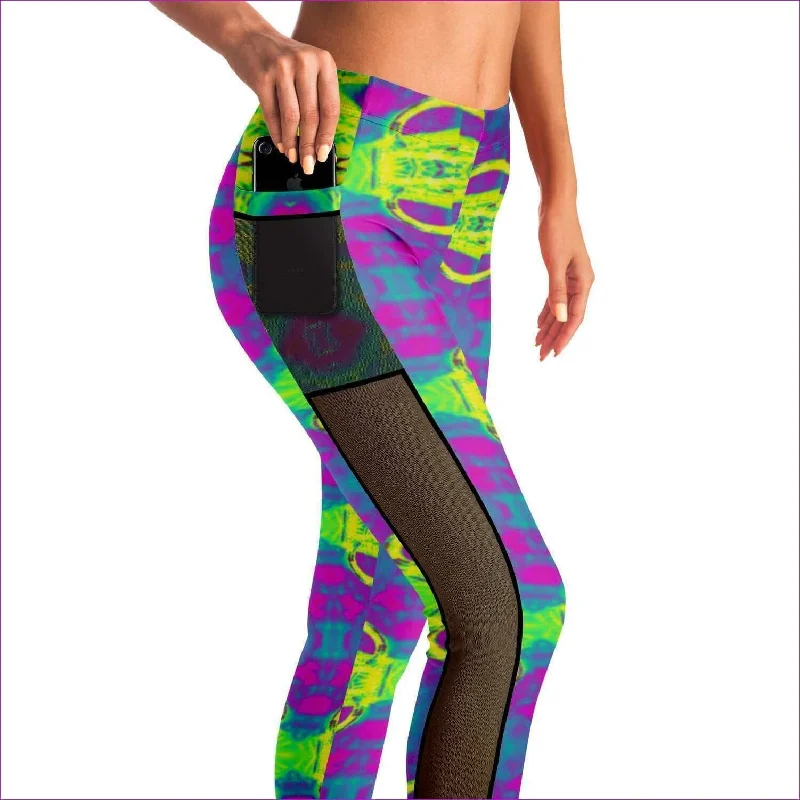 Club Lights Mesh Pocket Leggings Trendy Minimalist Leggings