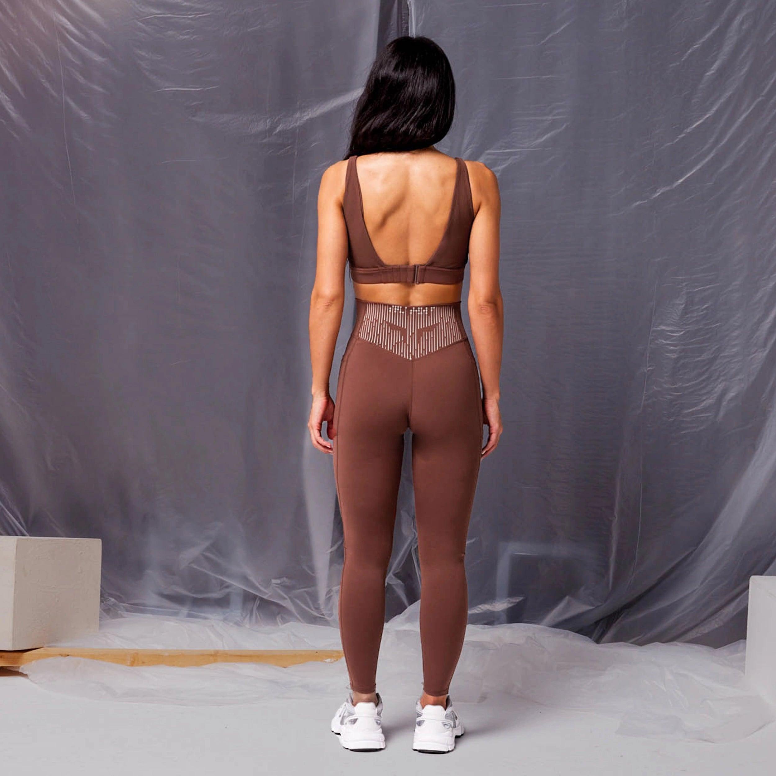 Code Runway Leggings - Cappuccino Fashionable Sports Compression Leggings