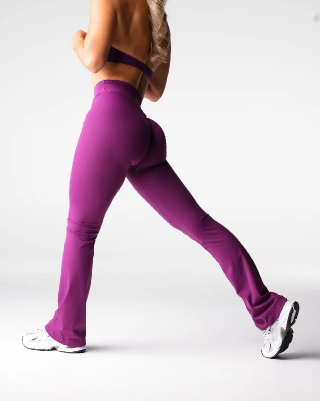 Deep Violet Effortless Flare Leggings Comfortable Lounge Leggings