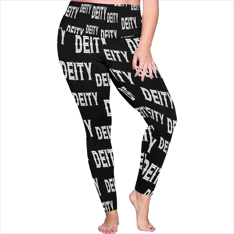 Deity Womens High Waist Leggings Voluptuous (+) Plus Size Stylish Printed Stretch Leggings Deity Womens High Waist Leggings Voluptuous (+) Plus Size Stylish Printed Stretch Leggings