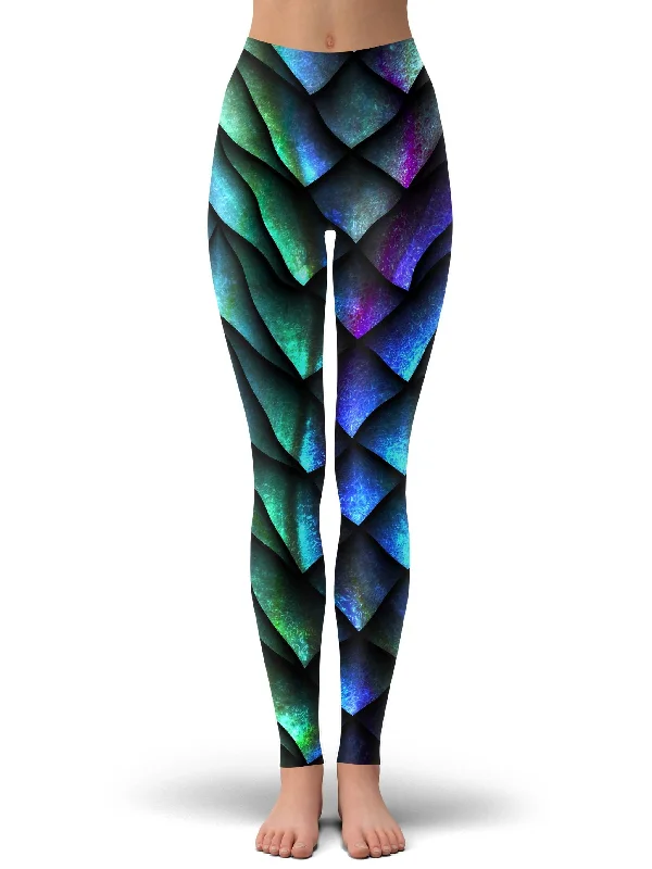 Dosed Dragon Scale Leggings Trendy High-Waist Tummy Control Leggings
