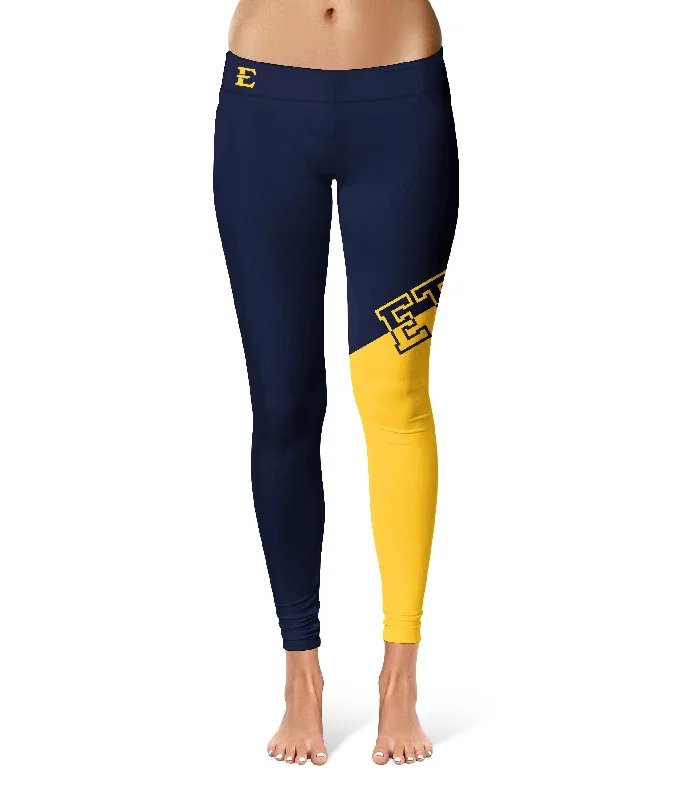 East Tennessee Buccaneers Game Day Leg Color Block Navy Gold Yoga Leggings for Women by Vive La Fete Fashionable Leather-Look Leggings East Tennessee Buccaneers Game Day Leg Color Block Navy Gold Yoga Leggings for Women by Vive La Fete Fashionable Leather-Look Leggings