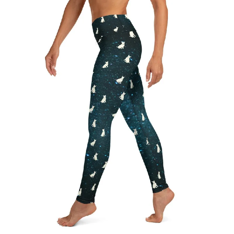 English Bull Terrier Galaxy Dog Yoga Leggings Trendy Sweat-Wicking Workout Leggings