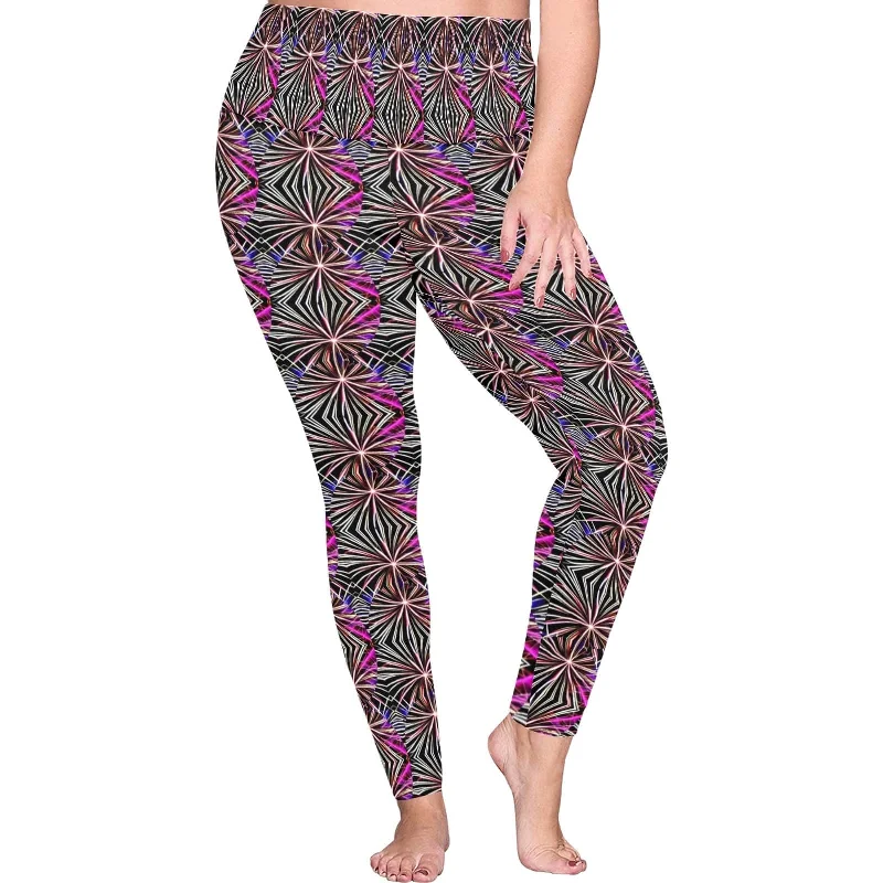 Exuberant Women's High Waisted Leggings Fashionable Lacy Detail Leggings