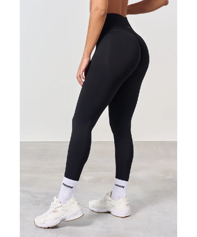 Famme Refine Scrunch Leggings Black Comfortable Athletic Tights