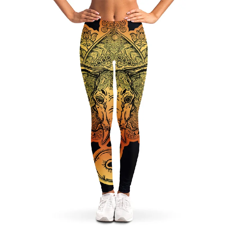 Indian Tribal Spiritual Elephant Print Women's Leggings