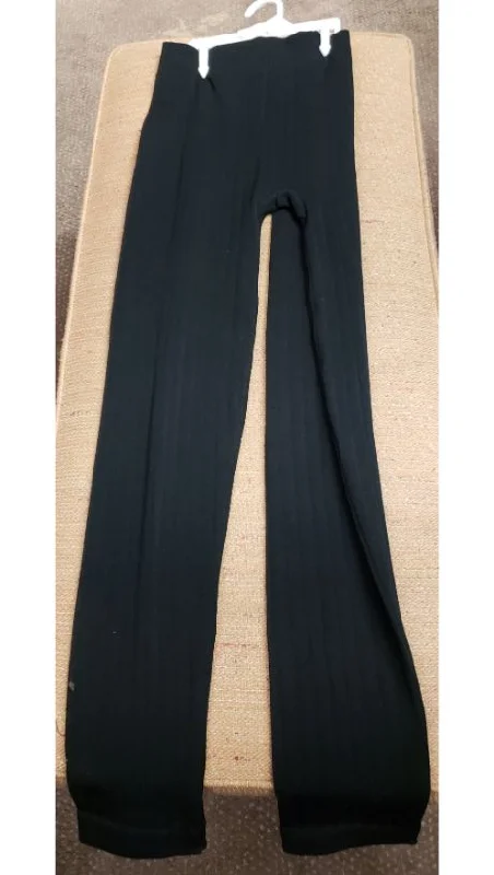 Landry -- Women's Knit Fleece Leggings -- Black Cozy Lounge Pants Leggings