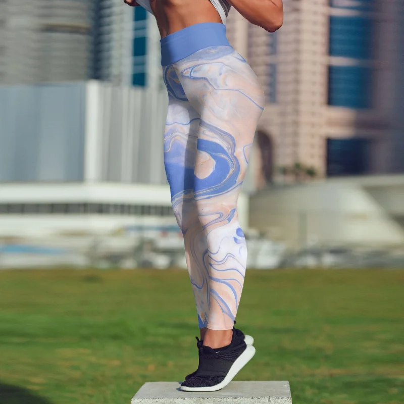 Jean Blue Liquid Leggings Comfortable Yoga Tights Leggings