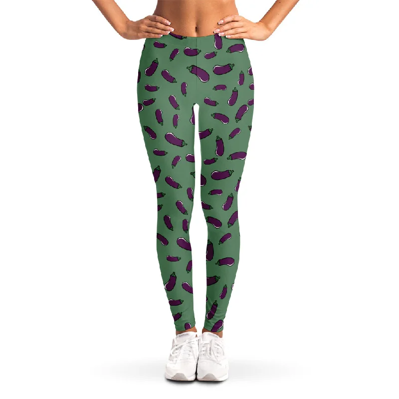 Little Purple Eggplant Pattern Print Women's Leggings