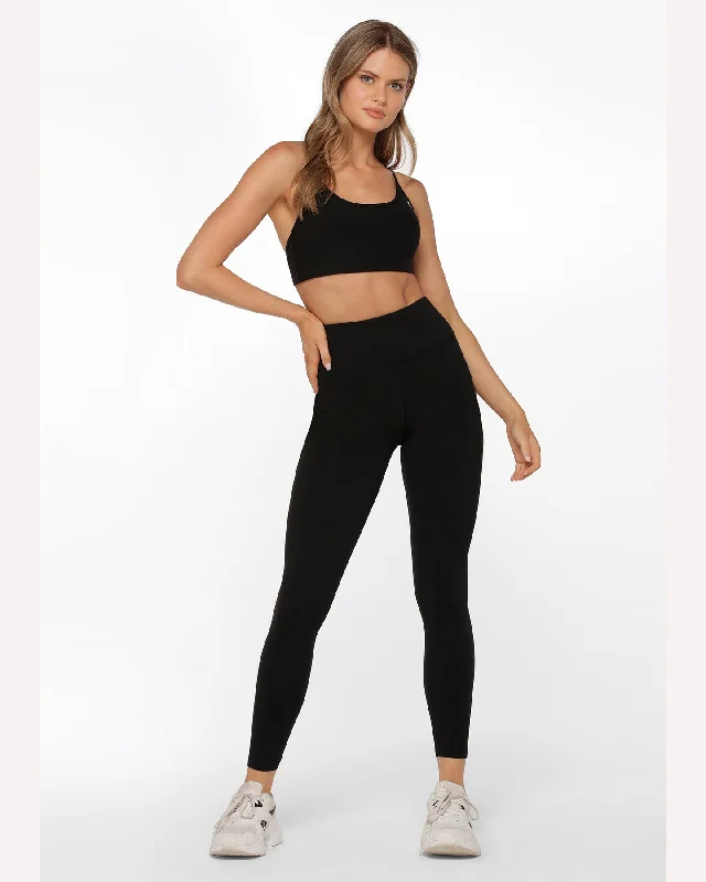 Lorna Jane Amy Phone Pocket Full Length Tech Leggings - Black Comfortable Slim Fit Leggings