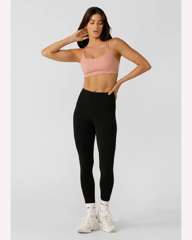 Lorna Jane Lotus No Chafe Ankle Biter Leggings - Black Casual Black Leggings