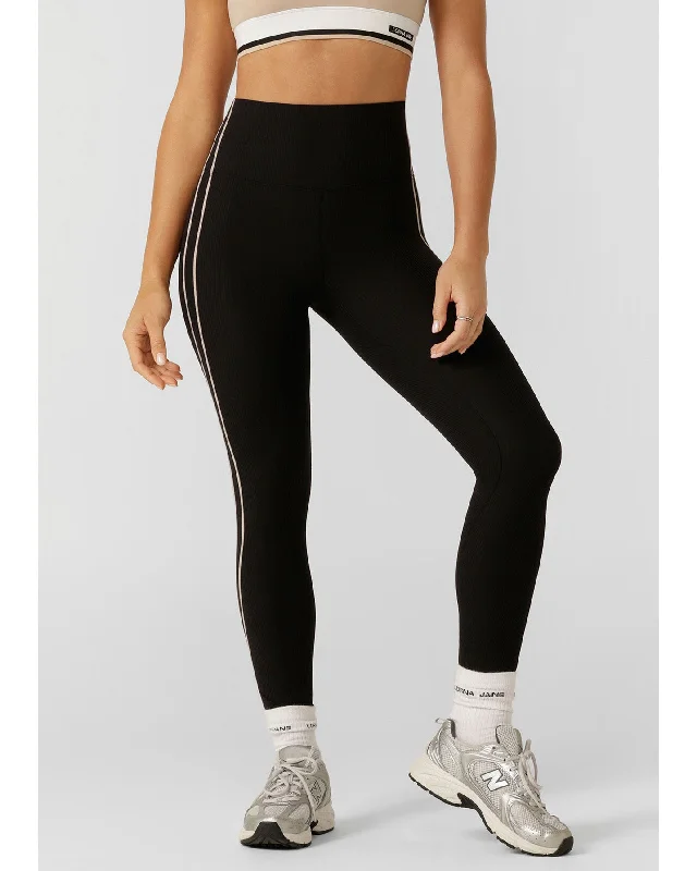 Lorna Jane Second Nature Luxe Rib Ankle Biter Leggings - Black Fashionable Plus-Size Activewear Lorna Jane Second Nature Luxe Rib Ankle Biter Leggings - Black Fashionable Plus-Size Activewear