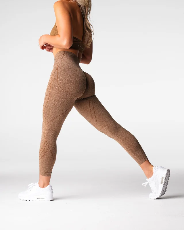 Mocha Geo Seamless Leggings Cozy Fashion Leggings