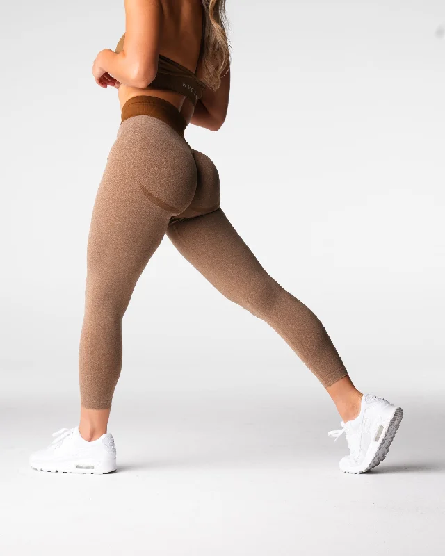 Mocha Knockout Seamless Leggings Comfortable Printed Workout Leggings