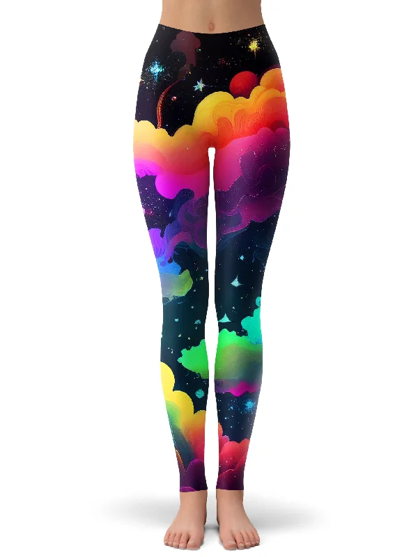 Over the Horizon Leggings Trendy Leather-Look Workout Leggings