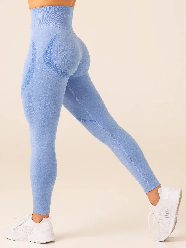 Sculpt Seamless Leggings - Blue Marl Trendy Polka Dot Leggings