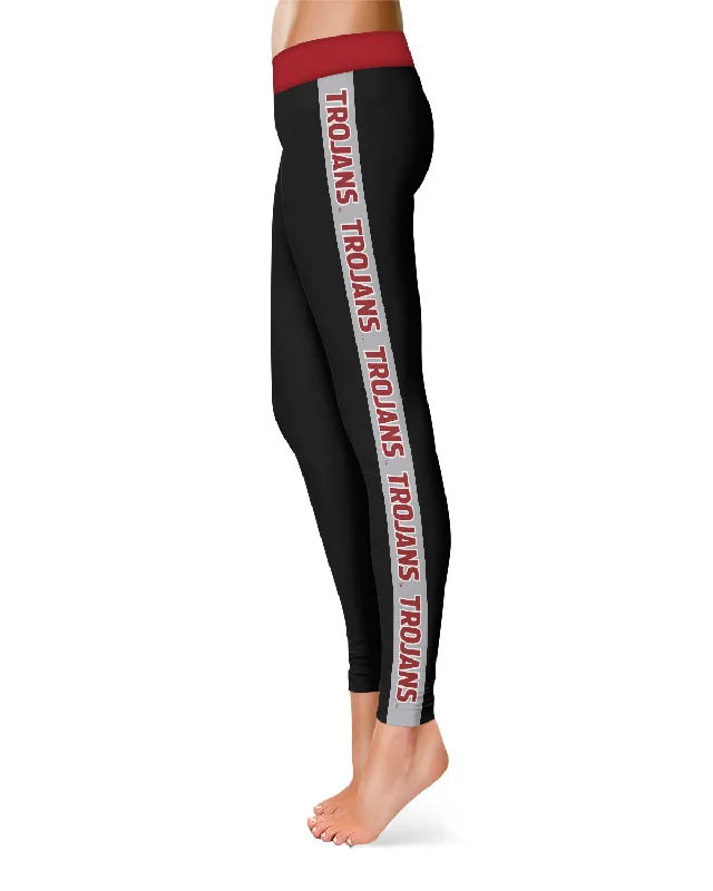 Troy Trojans Gray Stripes Black Leggings for Women by Vive La Fete Cozy Oversized Leggings Troy Trojans Gray Stripes Black Leggings for Women by Vive La Fete Cozy Oversized Leggings