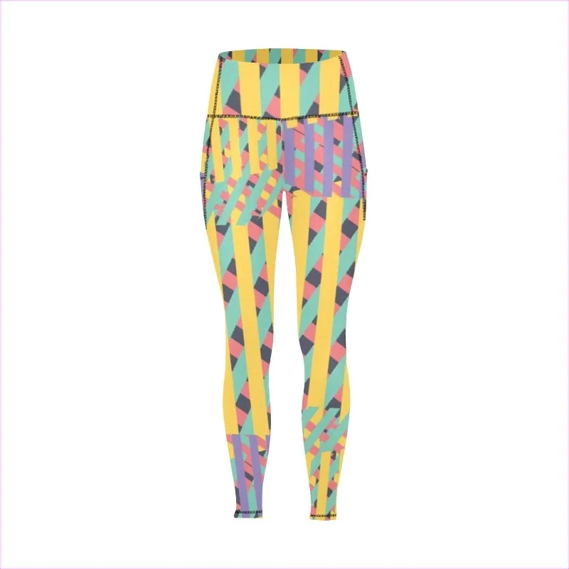 Vivid Weaved High waist Leggings with Pockets Stylish Ankle-Length Leggings