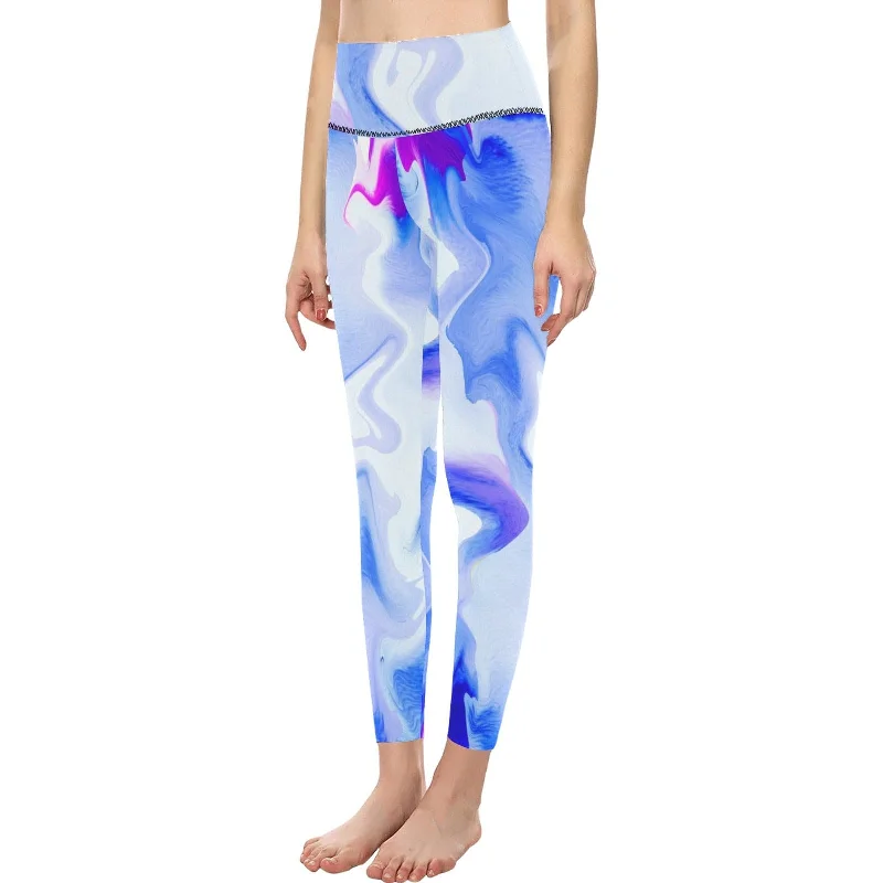 Water Color High Waisted Leggings Trendy Sports Performance Leggings