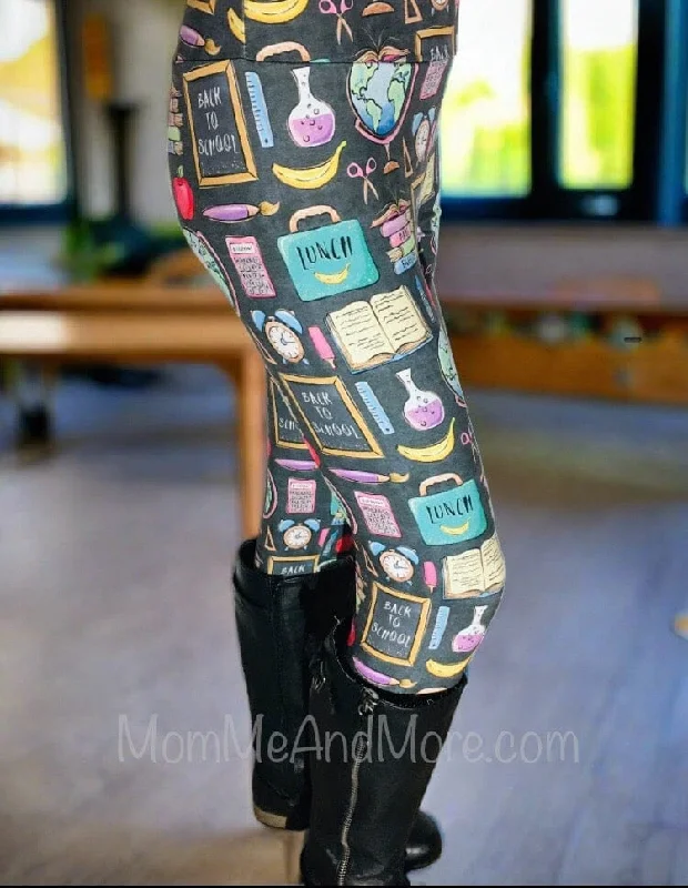 Womens Back To School Theme Teacher Leggings, Soft Yoga Pants, Sizes OS/TC, Yoga Waist, Gray/Multi, Exclusive Leggings Comfortable Athletic Tights Womens Back To School Theme Teacher Leggings, Soft Yoga Pants, Sizes OS/TC, Yoga Waist, Gray/Multi, Exclusive Leggings Comfortable Athletic Tights