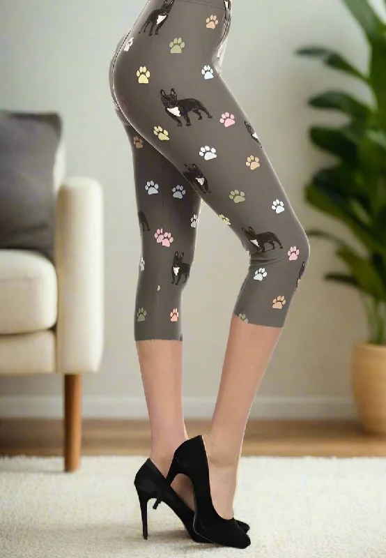 Womens Bulldog Capri Leggings, Soft Yoga Pants, Sizes 0-18, No-Roll Waist, Gray Fashionable Sports Leggings Womens Bulldog Capri Leggings, Soft Yoga Pants, Sizes 0-18, No-Roll Waist, Gray Fashionable Sports Leggings