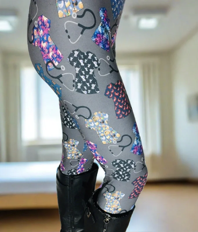 Womens RN Nurse Leggings, Soft Yoga Pants, Sizes OS/TC, Yoga Waist, Gray/Multi, Exclusive Leggings Cozy Workout Performance Leggings Womens RN Nurse Leggings, Soft Yoga Pants, Sizes OS/TC, Yoga Waist, Gray/Multi, Exclusive Leggings Cozy Workout Performance Leggings
