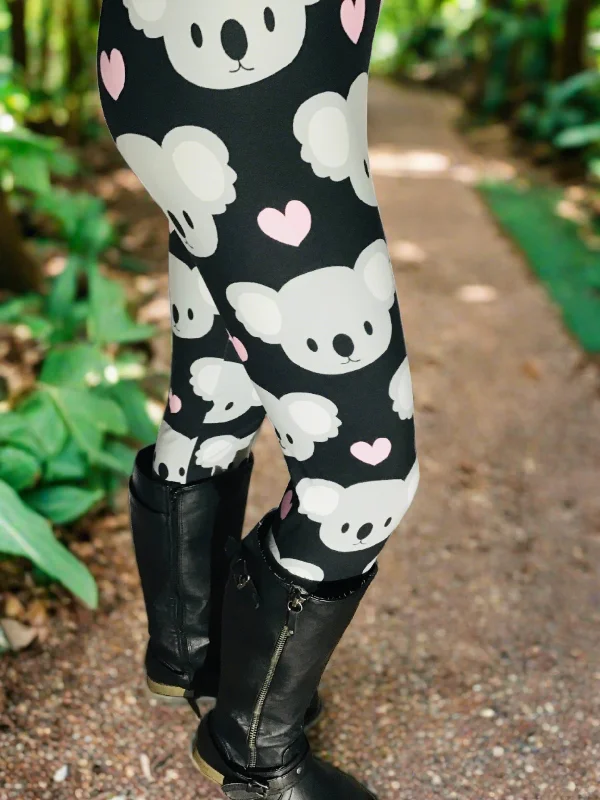 Womens Koala Bear Leggings, Soft Yoga Pants, Sizes OS/TC, Yoga Waist, Black/White, Exclusive Leggings Elegant Black Leggings Womens Koala Bear Leggings, Soft Yoga Pants, Sizes OS/TC, Yoga Waist, Black/White, Exclusive Leggings Elegant Black Leggings