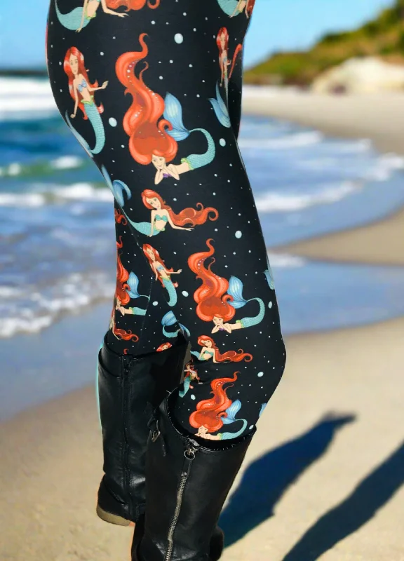 Womens Mermaid Leggings, Soft Yoga Pants, Sizes OS/TC, Yoga Waist, Black/Multi, Exclusive Leggings Trendy Sporty Compression Leggings Womens Mermaid Leggings, Soft Yoga Pants, Sizes OS/TC, Yoga Waist, Black/Multi, Exclusive Leggings Trendy Sporty Compression Leggings