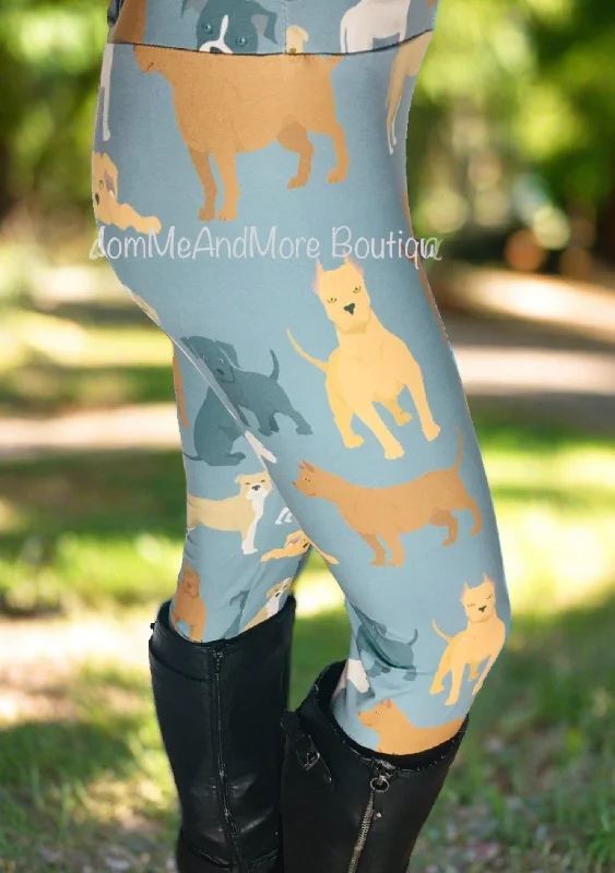 Womens Pitbull Dog Leggings, Soft Yoga Pants, Sizes OS/TC, Yoga Waist, Blue/Tan, Exclusive Leggings Trendy Side-Pocket Leggings Womens Pitbull Dog Leggings, Soft Yoga Pants, Sizes OS/TC, Yoga Waist, Blue/Tan, Exclusive Leggings Trendy Side-Pocket Leggings