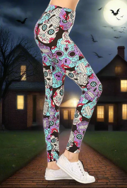 Womens Halloween Skull Leggings, Soft Yoga Pants, Size 0-20, Yoga Waist, Purple/Blue Elegant Velvet Leggings Womens Halloween Skull Leggings, Soft Yoga Pants, Size 0-20, Yoga Waist, Purple/Blue Elegant Velvet Leggings
