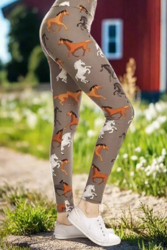 Womens Brown Horse Leggings, Soft Yoga Pants, Sizes 0-20, Yoga Waist, Gray/Brown Chic Smooth Fit Leggings Womens Brown Horse Leggings, Soft Yoga Pants, Sizes 0-20, Yoga Waist, Gray/Brown Chic Smooth Fit Leggings