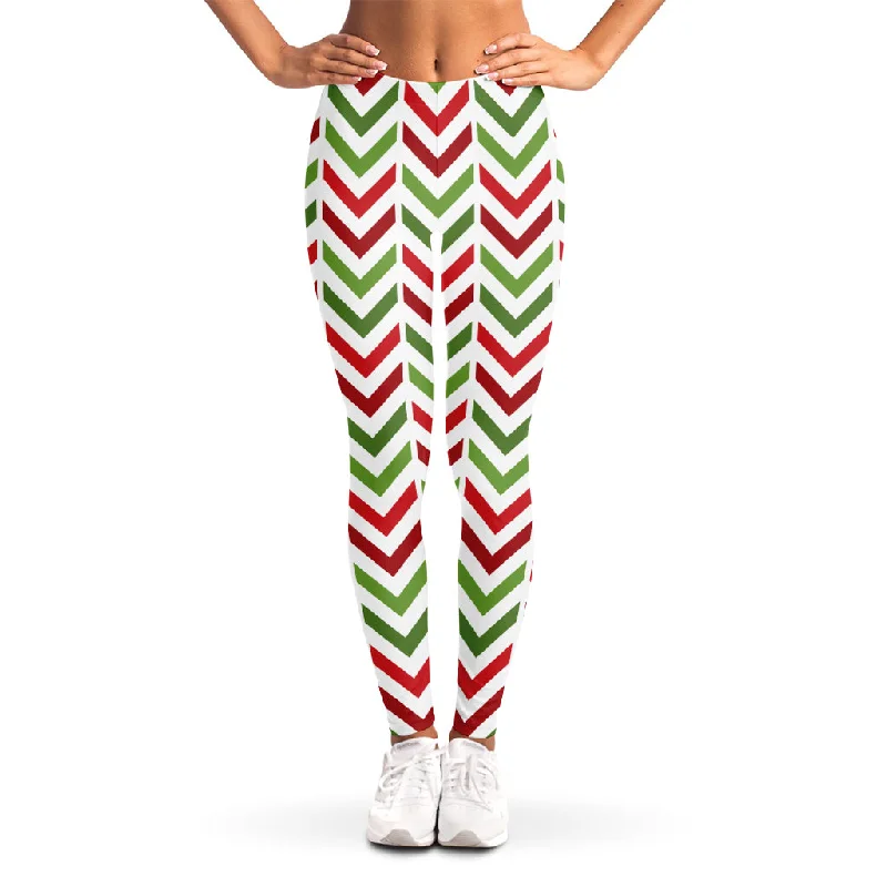 Zigzag Merry Christmas Pattern Print Women's Leggings