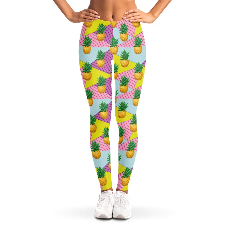 Zigzag Pineapple Pattern Print Women's Leggings