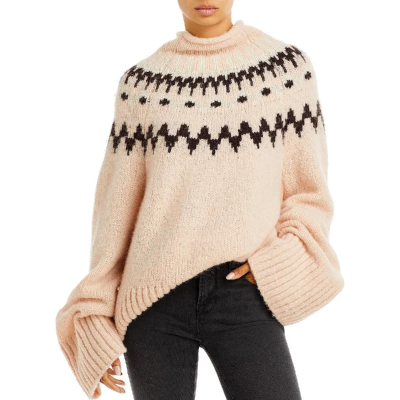 A.L.C. Womens Ruby Alpaca Oversized Funnel-Neck Sweater