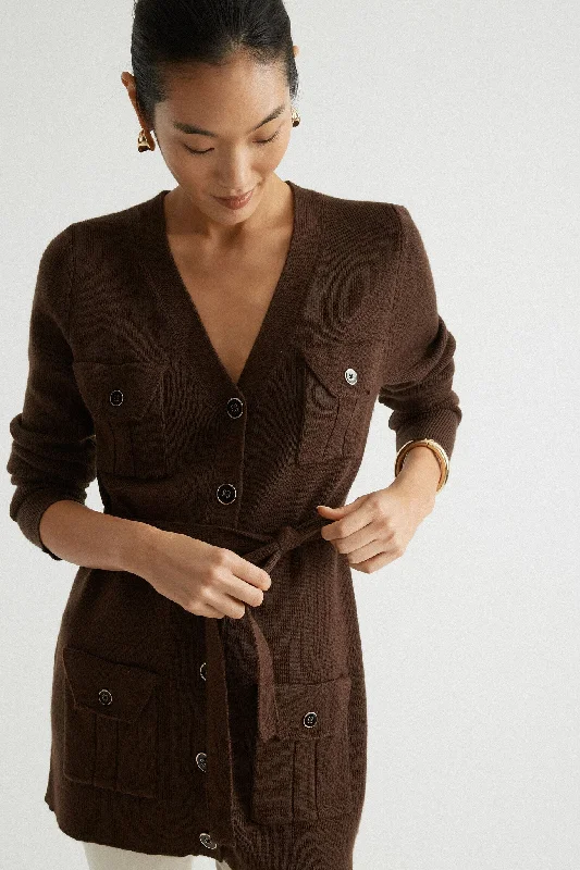 Chocolate Brown Amara Sweater Mesh Blend Leather Blend Suede Blend