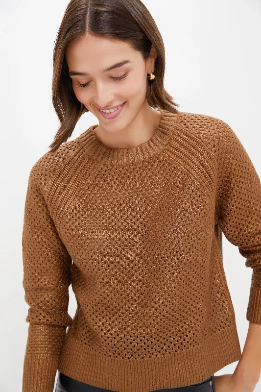 Copper Crochet Aspen Crewneck Sweater Casual Formal Business