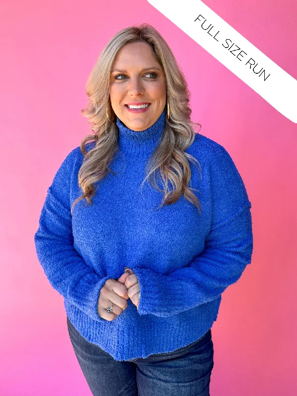 Cozy & Chill Sweater - Blue Oversized Loose Flowy