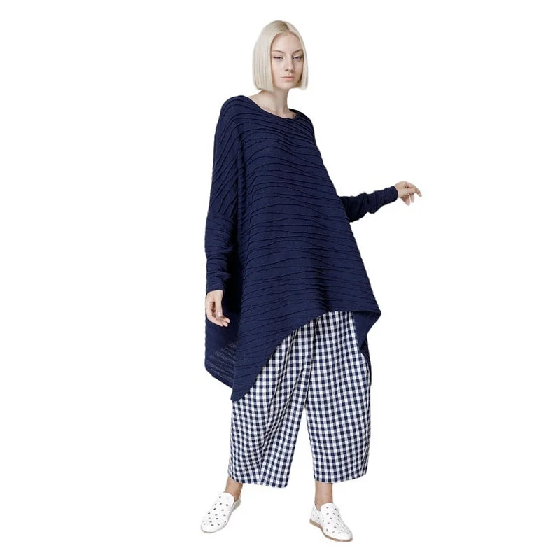 Flared Sweater Blue Wool Sweater Cotton Sweater Cashmere Sweater