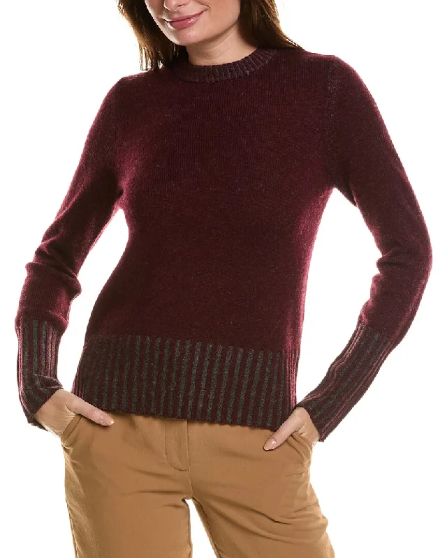 Forte Cashmere Plaited Crewneck Wool & Cashmere-Blend Sweater