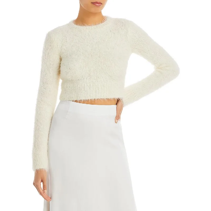 FRAME Womens Alpaca Ribbed Knit Crewneck Sweater Bright Pastel Dark