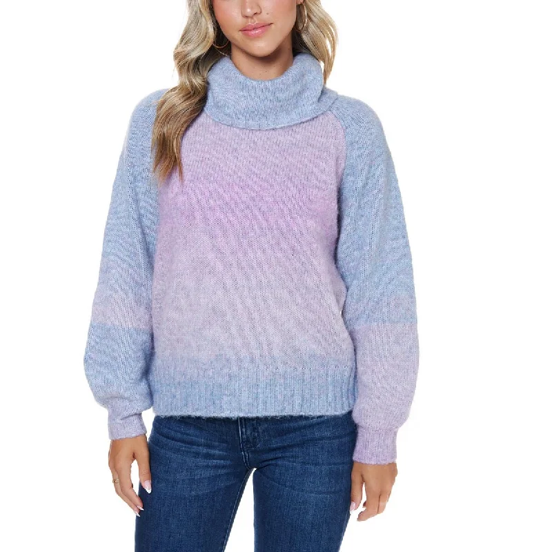 John Paul Richard Womens Wool Blend Ombre Turtleneck Sweater