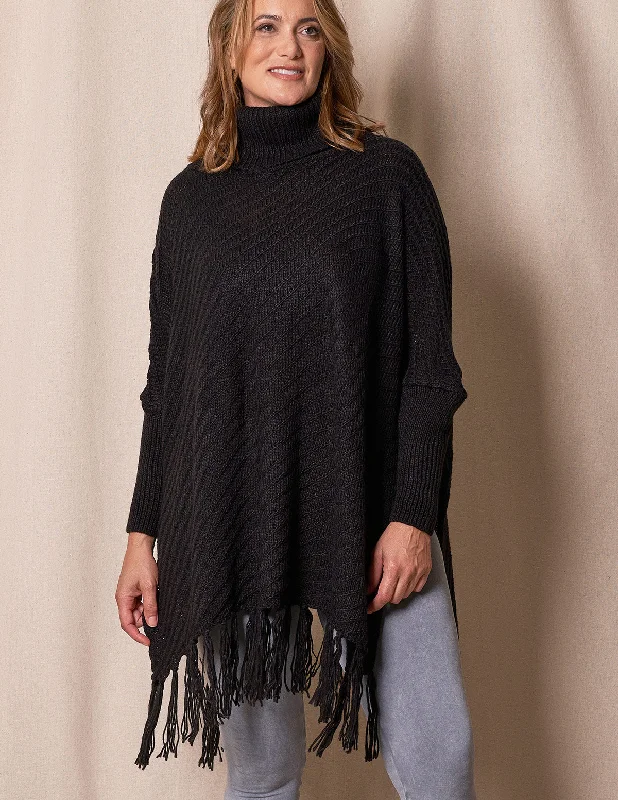 Nina Roll Neck Sweater - Black Fitted Slim Tailored