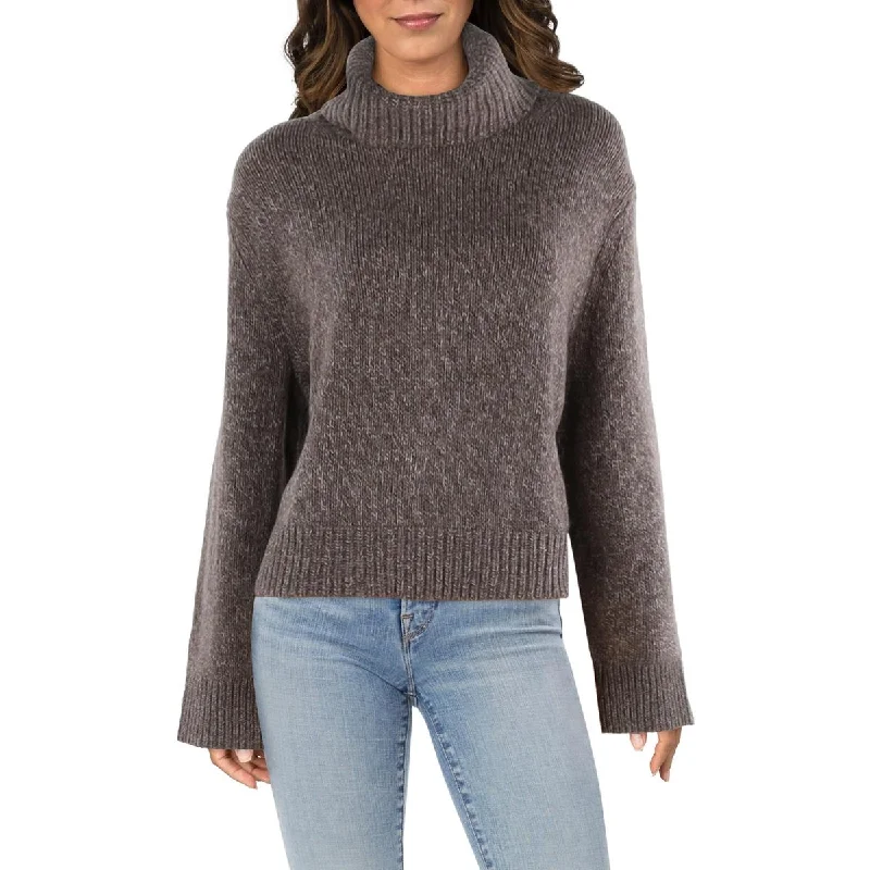 Polo Ralph Lauren Womens Wool Blend Ribbed Trim Turtleneck Sweater Seamless Knitted Crochet