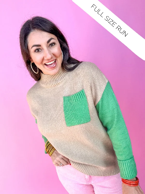 Rare Finds Sweater - Green Boat Neck Shawl Collar Notched Collar