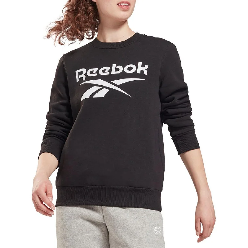 Reebok Womens Identity Fleece Logo Comfy Crewneck Sweater Plaid Sweater Polka Dot Checkered Reebok Womens Identity Fleece Logo Comfy Crewneck Sweater Plaid Sweater Polka Dot Checkered