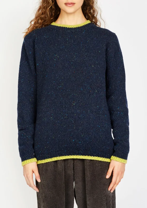 Slaney Crew Neck Sweater | Rich Navy Terry Terry Cloth Terry Knit